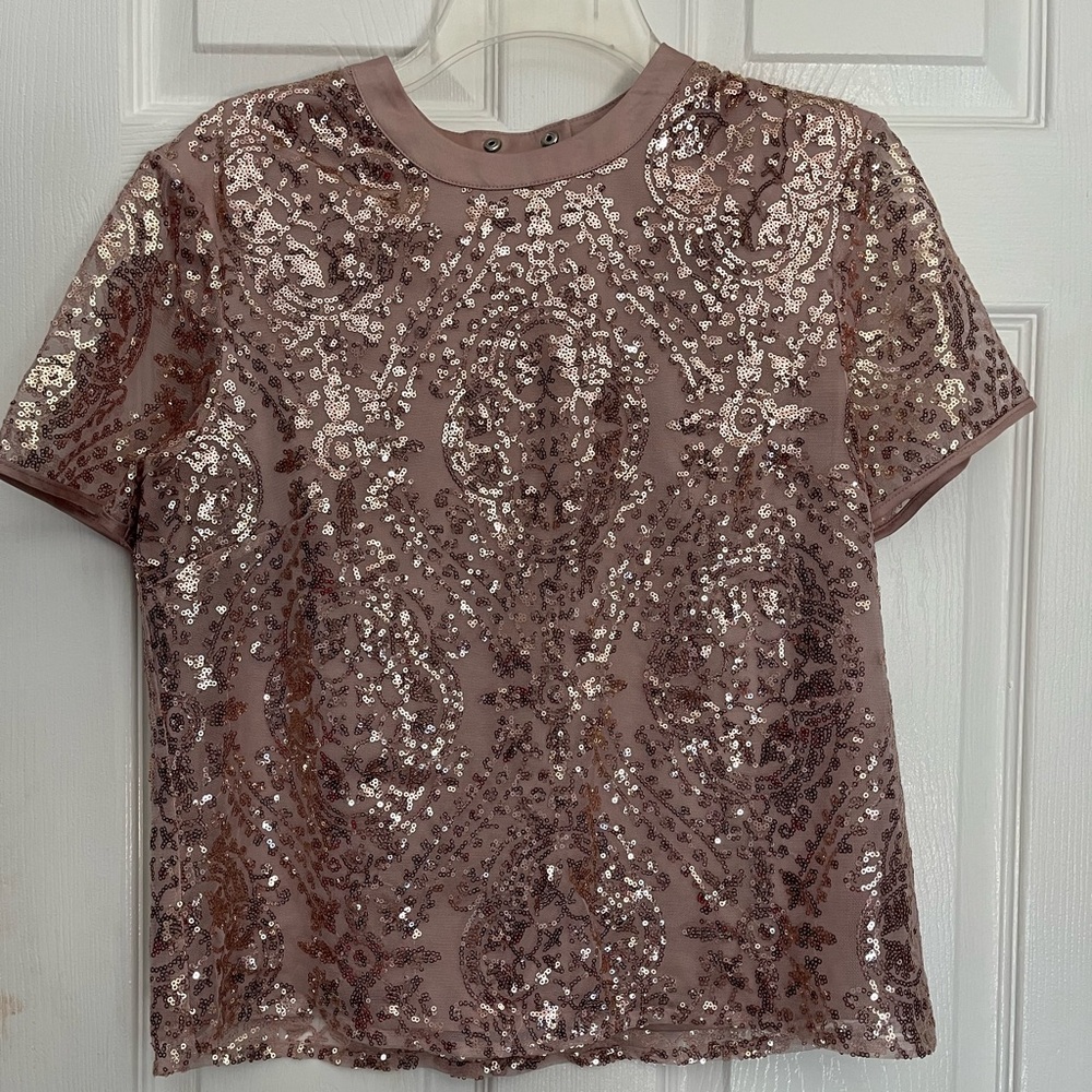 NWOT Eva Mendez sequin blouse